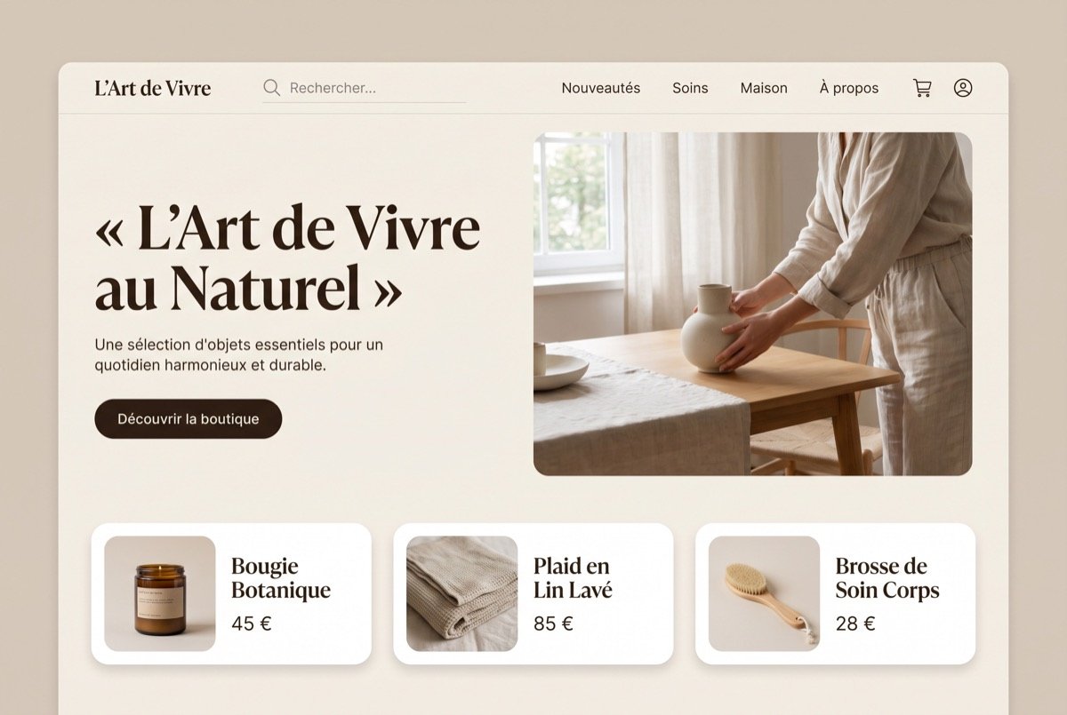 Design de boutique e-commerce moderne
