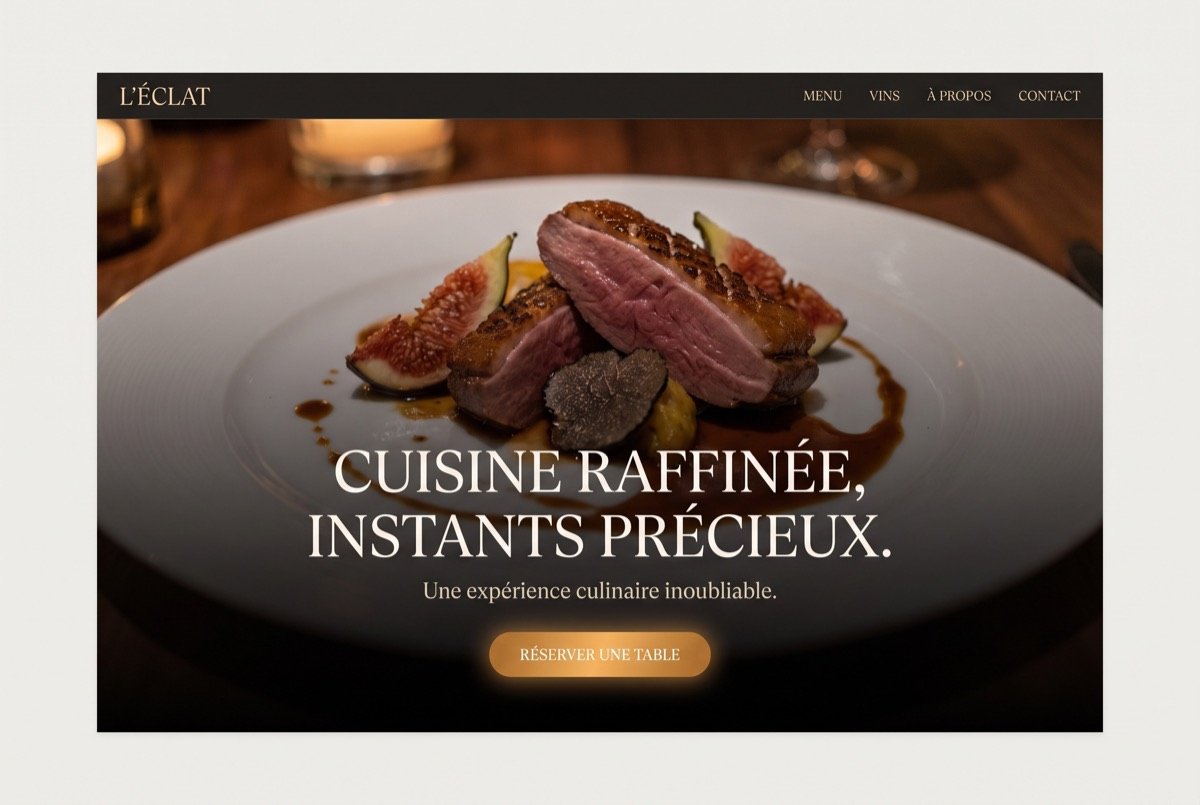 Design de site vitrine pour un restaurant gastronomique